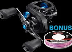 SHIMANO SLX BAITCAST REEL 150A + BONUS SUFIX 832 15lb X 150yds PINK BRAID LINE SPOOLED UP