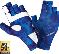 SHIMANO SUN GLOVES UPF50+ WATER CAMO - Medium