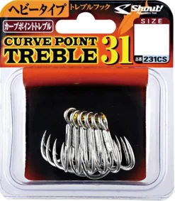 SHOUT CURVE POINT TREBLE 31 HOOKS - 1/0 - Qty 6
