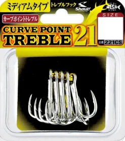 SHOUT CURVE POINT TREBLE 21 HOOKS - 4 - Qty 9