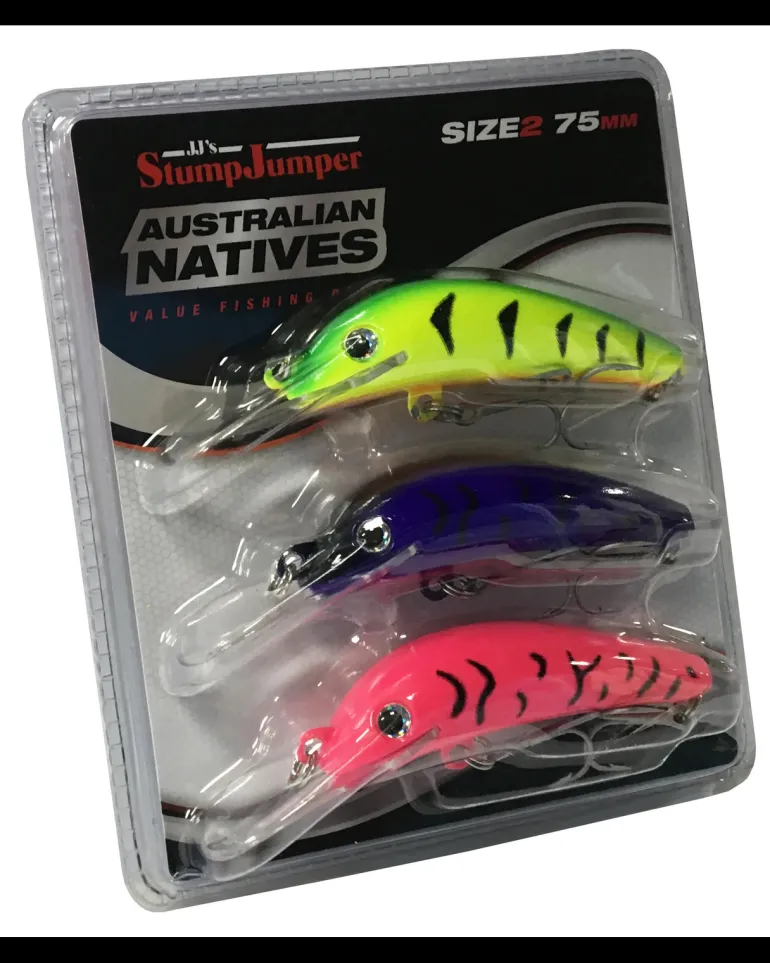 STUMPJUMPER AUSTRALIAN NATIVES 3 LURE VALUE PACK Size 2 - 75mm