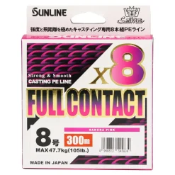 SUNLINE FULL CONTACT X8 BRAID LINE 300m PINK - PE 4