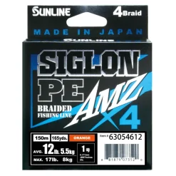 SUNLINE SIGLON AMZ X4 BRAID LINE 150m ORANGE - 6lb