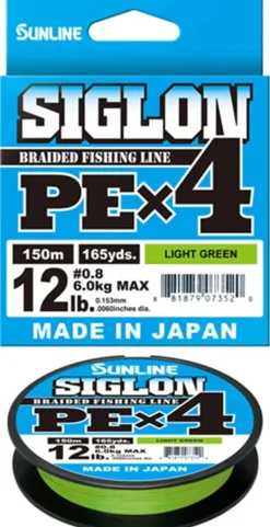 SUNLINE SIGLON PEX4 BRAID LINE 150m GREEN - 24lb - PE2