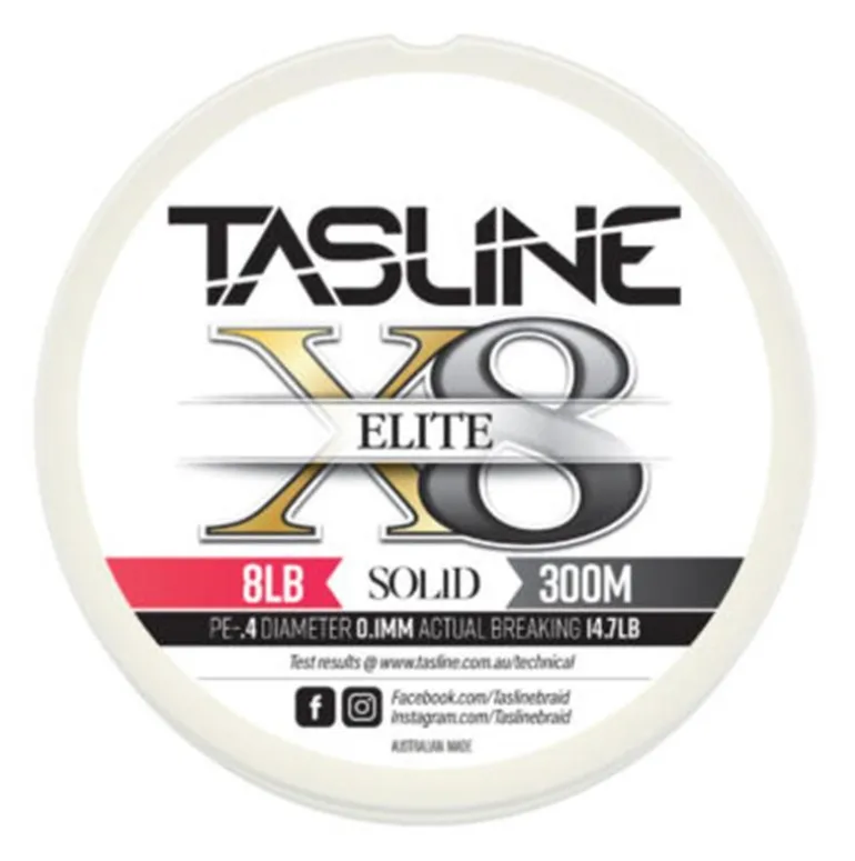 TASLINE ELITE X8 PURE BRAID 300m WHITE - 8lb - PE 0.4