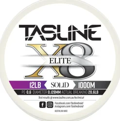 TASLINE ELITE X8 PURE BRAID 1000m WHITE - 12lb - PE 0.6