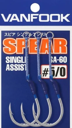 VANFOOK SA-60 SPEAR SINGLE ASSIST HOOKS - 2/0