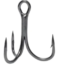 VMC 7554BN BLACK NICKEL 2X INLINE TREBLE HOOKS - 12 - Qty 5