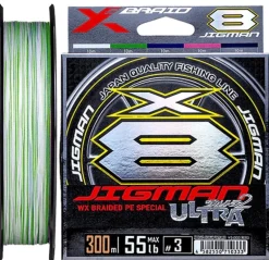YGK X-BRAID JIGMAN ULTRA 2 X8 BRAID LINE 300m MULTI COLOUR - 30lb - PE 1.5