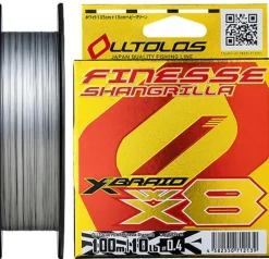 YGK X-BRAID OLLTOLOS FINESSE SHANGRILLA X8 BRAID LINE 100m MULTI COLOUR - 12lb - PE 0.5