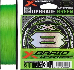 YGK X-BRAID UPGRADE X8 BRAID LINE 300m GREEN - 16lb - PE 0.8