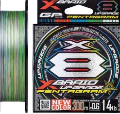YGK X-BRAID UPGRADE X8 PENTAGRAM BRAID LINE 300m MULTI COLOUR - 16lb - PE0.8